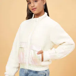 Coolsters by Pantaloons Kids White Regular Fit Full Sleeves Jacket image 3