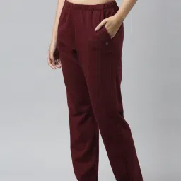 Enamor Maroon Cotton Lounge Pants image 3