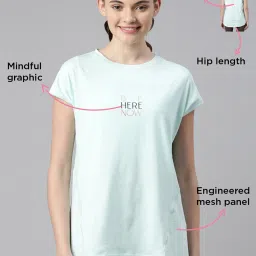 Enamor Blue Cotton Graphic Print Sports T-Shirt image 3