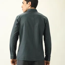 Arrow Green Cotton Regular fit Self Formal Shirt image 2