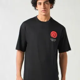 Bewakoof Black Cotton Relaxed Fit Graphic T-Shirt-picture-17