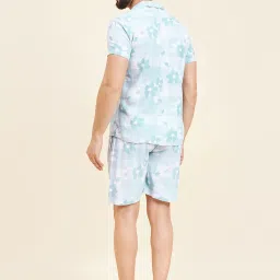 Sweet Dreams Mint Green Regular Fit Printed Shirt & Shorts Set image 2