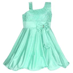 Wish Karo Kids Sea Green & Baby Pink Frock image 2