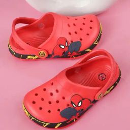 Kidsville Red Spiderman Printed Back Strap Clogs-picture-14
