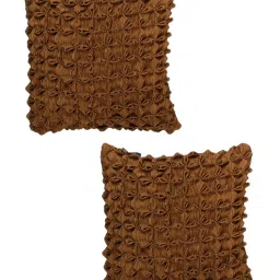 Romee Brown Polyester Cushion Covers (40 x 40 cm) - Set of 2 image 2
