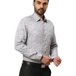 Raymond Blue Cotton Regular Fit Printed Shirt image 4