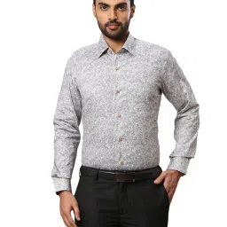 Raymond Blue Cotton Regular Fit Printed Shirt image 1