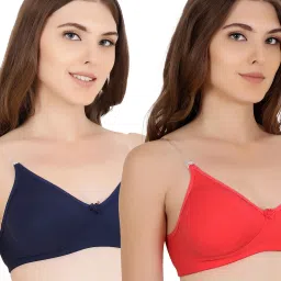 Floret Multicolor Non Wired Non Padded T-Shirt Bra (Pack Of 2) image 1