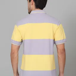 Cantabil Yellow Regular Fit Colour Block Polo T-Shirt image 2