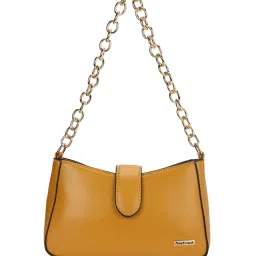 Fastrack Mustard Faux Leather Solid Shoulder Handbag image 2