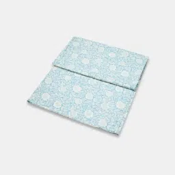 Fabindia Amiran Blue Cotton Printed 144 TC Double Flat Bedsheet with 2 Pillow Covers image 4