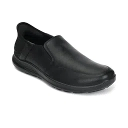 ERGON Men Black Leather Loafers-picture-13