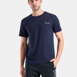 FCUK Navy Blue Cotton Graphic Short Sleeves T-Shirt-picture-41