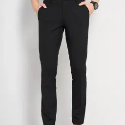 celio celio* Black Slim Fit Flat Front Trousers-picture-21