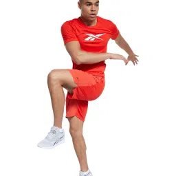 Reebok Red Slim Fit Logo Printed T-Shirt image 3