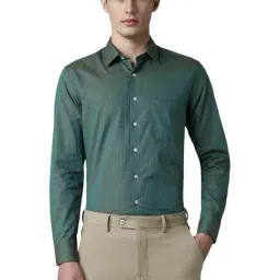 Louis Philippe Green Cotton Slim Fit Printed Shirt-picture-23