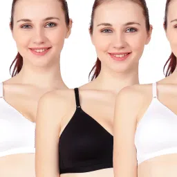 Floret Multicolor Non Wired Non Padded T-Shirt Bra (Pack Of 3) image 1