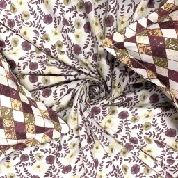 BELLA CASA Genteel Floral Red & Yellow 180 TC Plain King Bedsheet with 2 Pillow Covers image 3