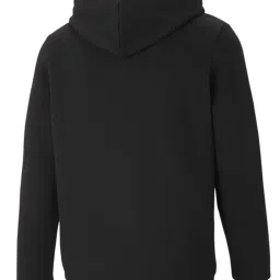 Puma Black Cotton Regular Fit Logo Printed Hooded SweatShirt image 4