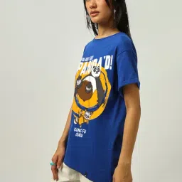 Bewakoof Official Kung Fu Panda Merchandise Blue Boyfriend Fit Graphic T-Shirt-picture-45