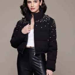 Label Ritu Kumar Black Embellished Puffer Jacket-picture-26