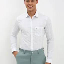 Allen Solly White Slim fit Checks Formal Shirt-picture-21