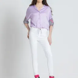 SHAYE Purple Satin Solid Shirt-picture-10