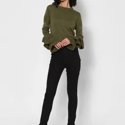 Forever 21 Olive Full Sleeves Sweater image 4