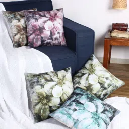 Romee Multicolor Velvet Cushion Covers (40 x 40 cm) - Set of 5 image 1