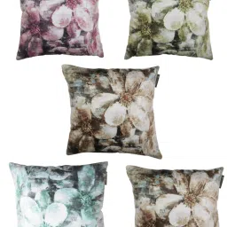 Romee Multicolor Velvet Cushion Covers (40 x 40 cm) - Set of 5 image 2