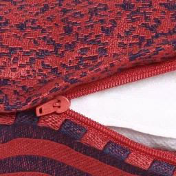 Romee Maroon & Navy Polyester Cushion Covers (40 x 40 cm) - Set of 5 image 3