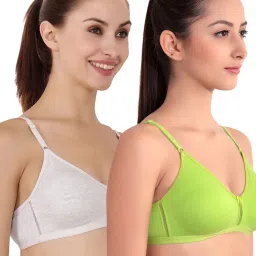 Floret Multicolor Non Wired Non Padded T-Shirt Bra (Pack Of 2) image 1