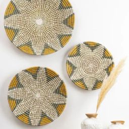 Whispering Homes Rawi Floral Woven Wall Basket - Large-picture-41