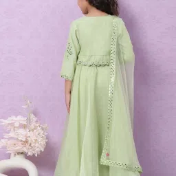 biba girls Biba Kids Green Embellished Lehenga Cholis image 2