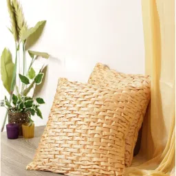 Romee Beige Polyester Cushion Covers (40 x 40 cm) - Set of 2 image 1