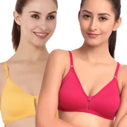 Floret Multicolor Non Wired Non Padded T-Shirt Bra (Pack Of 2) image 1