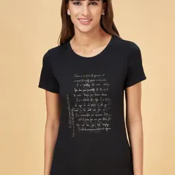 Honey by Pantaloons Jet Black Cotton Printed T-Shirt-image-26