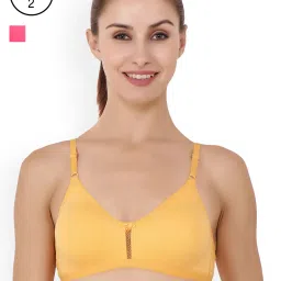 Floret Multicolor Non Wired Non Padded T-Shirt Bra (Pack Of 2) image 2