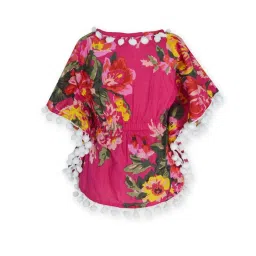 A.T.U.N. Girls Magenta Floral Print Kaftan Top image 2