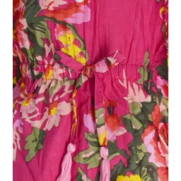 A.T.U.N. Girls Magenta Floral Print Kaftan Top image 3