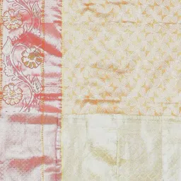 Banarasi Silk Works Orange Woven Saree With Unstitched Blouse image 5