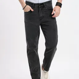 SHOWOFFFF Men Comfort Regular Fit Low-Rise Light Fade Acid Wash Jeans image 5