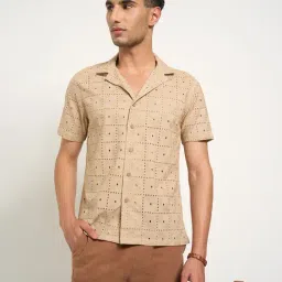 7 Alt By Pantaloons Beige Cotton Relaxed Fit Embroidered Shirt image 4