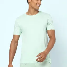 Ajile by Pantaloons Aqua Green Cotton Slim Fit Lounge T-Shirt-picture-29
