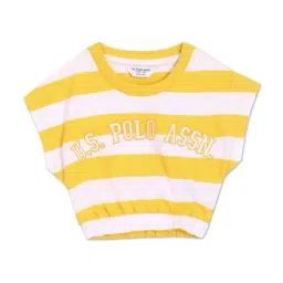 U.S. Polo Assn. Kids Yellow Cotton Striped Top-image-18