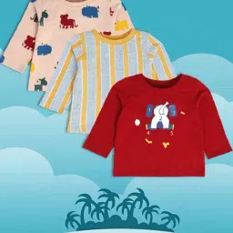 MINIKLUB Kids Multicolor Printed Full Sleeves T-Shirt (Pack Of 3)-image-14