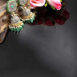 Dugran By Dugristyle Green Jhumki Earrings for Women-picture-15