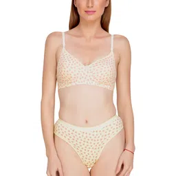 Liigne Women Pack Of 4 Everyday Printed Padded Bra Pure Cotton Lingerie Set image 3