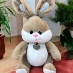 CuddleNest Adorable Plush Bunny Featuring Soft Beige and White Fur, Height 40 Cm-image-46