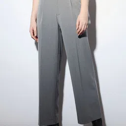 ONLY Women Straight Fit High-Rise Pleated Trousers-image-44